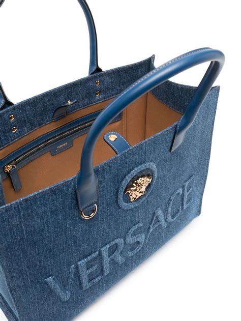 versace denim tote.